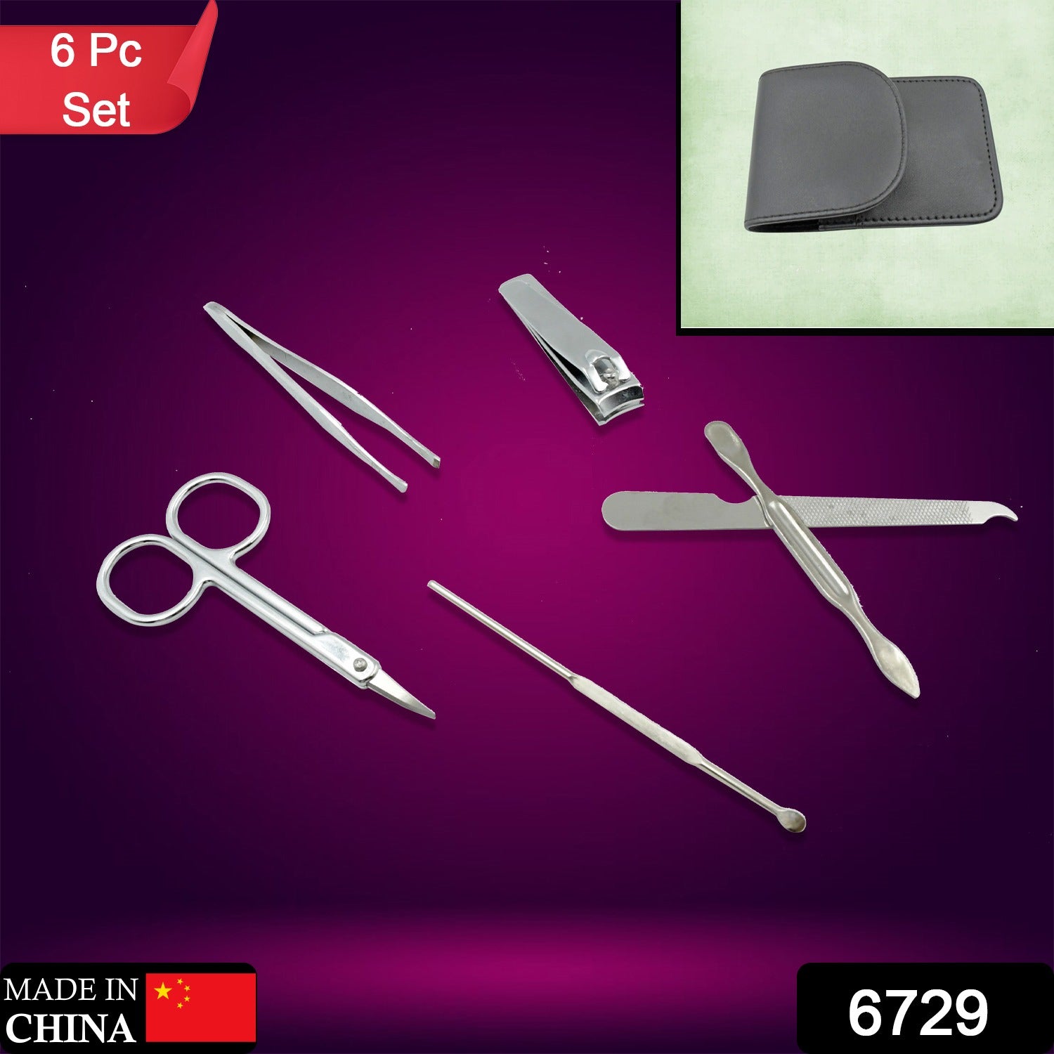 6729 Nail Scissors Professional Nail Clippers Kit Manicure Set 6 Pieces Top Grade Stainless Steel Grooming Kit For Travel Or Home Manicure Set (6 Pc Set) 6729 Nail Scissors Professional Nail Clippers Kit Manicure Set 6 Pieces Top Grade Stainless Steel Grooming Kit For Travel Or Home Manicure Set (6 Pc Set)